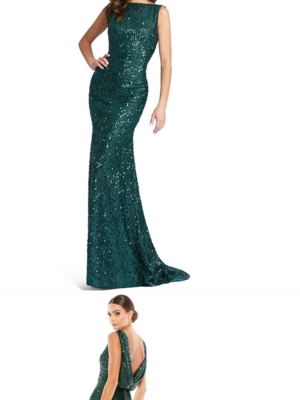 Sequin Emerald Mermaid Gown - Women